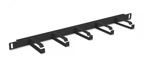 Органайзер кабельный горизонтальный 19' 0.5U, 5 колец, металлический, цвет черный (RAL9004) | код JB08-0,5U-BK | Cabeus