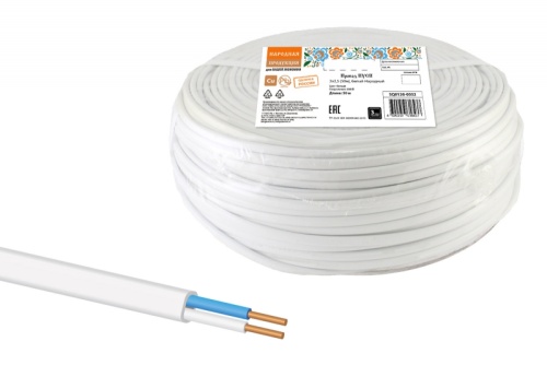 Провод ПУСП 2х2.5 (бухта 50м) белый Народный ТРТС | код SQ0126-0032 | РЭМЗ ТМ