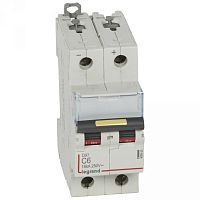 Выключатель автоматический двухполюсный DX3 DC 10000 6А C 16кА | код. 409565 |  Legrand 
