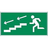 Знак "ПО ЛЕСТНИЦЕ ВНИЗ ВЛЕВО" 300х150мм для аварийно-эвакуационного светильника Vision/IP65 Basic VARTON V5-EM03-60.003.038