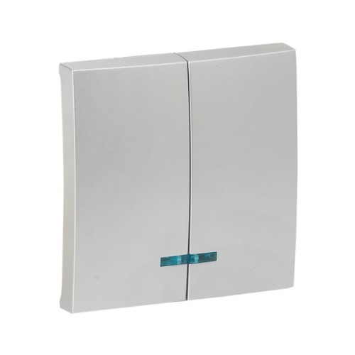 Валенсия лицевая панель выключателя 2-кл, с индикатором 10А сталь PROxima | код ESV10-L-123-30 | EKF фото 2