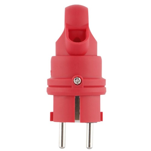 Вилка каучуковая прямая с/з 90град. с кольцом 16А 230В IP44 красн. Duwi 27459 9 фото 4