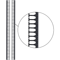 Кабельная гребенка 42U с пальцами глубиной 106 мм, для шкафов LANMASTER DCS шириной 800 мм, 2 шт. в компл., черная | код LAN-DC-CB-42Ux8-PF/S | LANMASTER