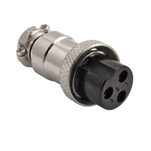 Разъём цилиндрический малогабаритный SZC GX16M-3A, 3 контакта | код 107029 | SZC