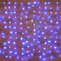Гирлянда "Светодиодный дождь" с контроллером 1.5х1.5м 144LED син. прозр. провод 12Вт 230В IP20 | код 235-033 | Neon-Night