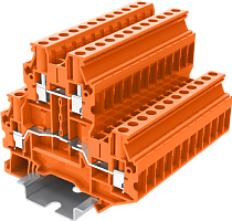 TUD4-2-OG Клемма TU 2-уровневая проходная винтовая, сеч.4мм2, оранж., шт | код TUD4-2-OG | SUPU