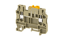 Клемма проходная винтовая 2,5 мм2 с размыкателем, с тестовым гнездом, на 2 подключения, хаки DUTKD2.5TS-KHAKHI | код 1702160006 | Elmex