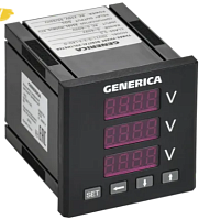 Вольтметр цифр. щит. 3-ф. DO RS-485 72х72 LED GENERICA | код IDV11-5-3-3-LED-G | GENERICA by IEK