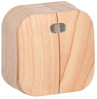 Выключатель 2-клавишный для открытой установки с индикацией ВС20-2-1-ХС 10А GLORY сосна | код EVH21-K34-10 | IEK