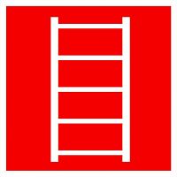 Знак F 03 Пожарная лестница 200х200 мм, пластик с покрытием фотолюминесцентным ГОСТ Р 12.4.026-2001 EKF | код pn-f-03-f | EKF