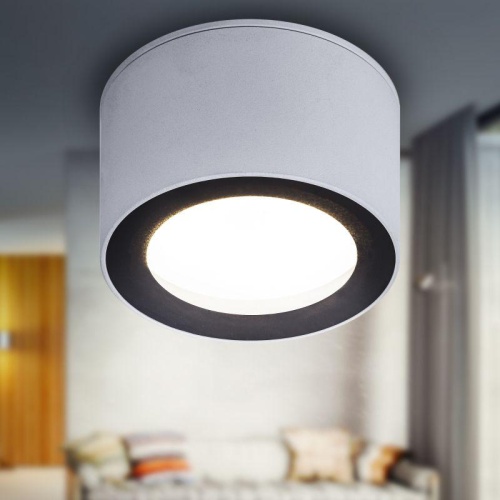 Светильник OL28 WH/BK под лампу GX53 IP44 настенно-потолочный спот черн./бел. | код Б0055581 | Эра