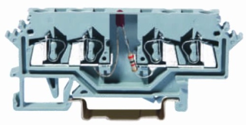225910 Клемма ТА 2-2 плоско-пруж. зажим (маркировка сбоку), сеч. 2.5мм2, сер., шт | код 225910 | SUPU