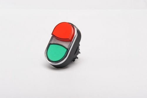 Головка для кнопки сдвоенной красно-зеленой выступающей | код BDK21KY | EMAS