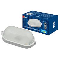 Светильник влагозащищенный под лампу Е27 UWL-O01 100W/E27 IP54 WHITE Овал | код UL-00006773 | Uniel
