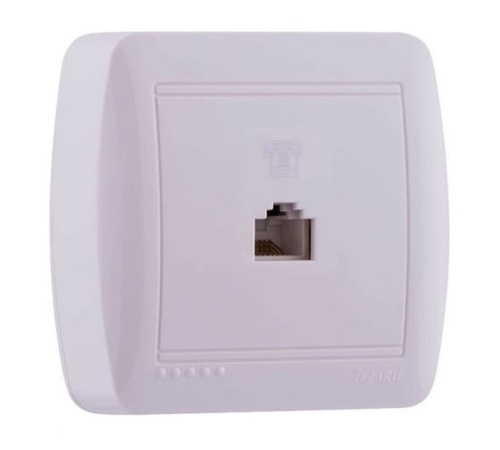 Демет Розетка телефонная евро белый | код 711-0200-137 | Lezard