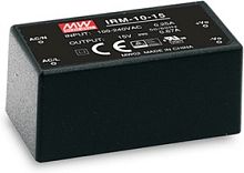 Источник питания AC-DC, 10 Вт, вход 85...264В AC 47...440 Гц, 120...370B DC, выход 24В/0.42А, изоляция 3000В AC, в корпусе на плату 45.7х25.4х21.5мм, -30...+70C | код IRM-10-24 | MeanWell