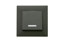 Выключатель 1-клав. с подсветкой Karea RIZZ STAR дым. металлик Makel 88050021