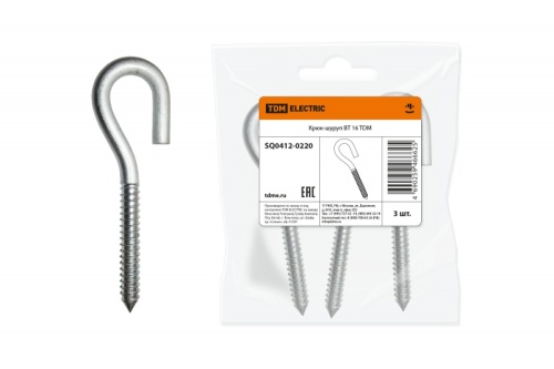 Крюк-шуруп ВТ 16 TDM | код SQ0412-0220 | TDM