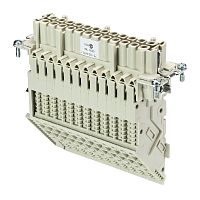 Розеточный клемный адаптер REVOS, Size 24, винтовая фиксация, заземление справа, длинное исполенение (6 полей для маркировки), 24 полюса + РЕ, 500 V, 16 A, материал контактов: медный сплав, покрытие контактов: олово | код 70.105.2453.3 | Wi