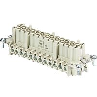 Розеточная контактная вставка REVOS, Size 24, винтовая фиксация, без защиты провода, 24 полюса + РЕ, 500 V, 16 A, материал контактов: медный сплав, покрытие контактов: олово | код 70.302.2440.0 | Wieland