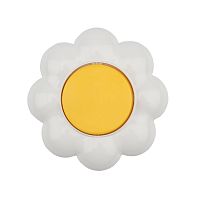 Выключатель одноклавишный KRANZ HAPPY Ромашка скрытой установки, желтый/белый | код KR-78-0620 | KRANZ