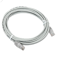 Патч-корд TERACOM Cat.5E (1Гбит/с) неэкранированный UTP оболочка PVC серый (5м) | код TRC-5EUTP-PVC-5M-GY | EKF