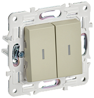 SKANDY Выключ. 2-кл. с инд. 10А SK-V09B беж. IEK | код SK-V20-1-10-K10 | IEK