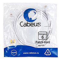 Cabeus PC-UTP-RJ45-Cat.6-2m-WH Патч-корд U/UTP, категория 6, 2xRJ45/8p8c, неэкранированный, белый, PVC, 2м | код 8672c | Cabeus