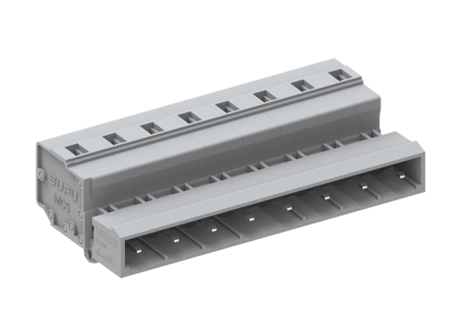 475408/030 Вилка каб., MCS, с монтаж.лапками, горизонт.,шаг 7.5мм, 8 конт., сер., шт | код 475408/030 | SUPU