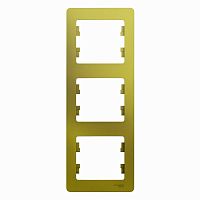 GLOSSA 3-постовая РАМКА, вертикальная, ФИСТАШКОВЫЙ | код GSL001007 | Systeme Electric