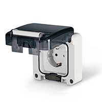 Розетка встраиваемая SCHUKO 2P+E 16A/250V, со шторками, M95(95x95mm), IP66, серия PROTECTA | код 137.4407 | Scame