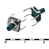 Тактовая кнопка пылевлагозащищенная RUICHI WS7770S-250AL, 7.5х7.5х5 мм, OFF-ON (4Р), IP 67, 50 мА, 12 В, 100 мОм | код 81619 | Ruichi