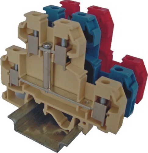 Клемма винтовая двухуровневая VS 4 NAI с соед. мостиком (4 mm2_бежевая) | код 003901300 | ETI