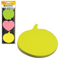 Блок самоклеящийся (стикеры) фигурный BRAUBERG, НЕОНОВЫЙ Ассорти, 3 цвета х 50 листов, европодвес, 122711 | код 122711 | BRAUBERG