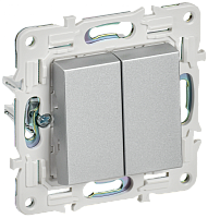 SKANDY Выключ. 2-кл. 10А SK-V04S сереб. IEK | код SK-V20-0-10-K23 | IEK