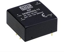 Источник питания DC-DC, 6Вт, вход 24В (9…36В), потребление без/под нагр. 9мА/295мА, выход 12В/0.5А, ёмкостная нагр. макс. 470мкф, изоляция 1500В DC, в корпусе 25.4х25.4х11.7мм, -40С…+85С | код SKMW06F-12 | MeanWell