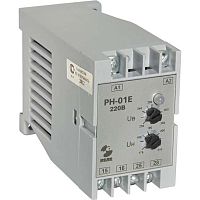 Реле контроля напряжения РН-01Е 220В 50Гц, контроль однофазной сети по верхнему и нижнему порогам, срабатывание без выдержки времени, ток контактов исполнительного реле 5А, 1з+1р, УХЛ4 | код A8223-77135938 | РЕЛЕ И АВТОМАТИКА