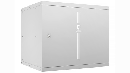 Cabeus WSC-05D-9U55/45m Шкаф телекоммуникационный настенный 19 9U, серия LIGHT разборный, дверь металл, цвет серый | код 10177c | Cabeus