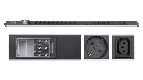 Cabeus PDU-16-10S-10C13-B-T Блок розеток для 19 шкафов, вертикальный, 10 розеток Schuko, 10 розеток IEC 320 C13, 16А, автомат защиты, алюминиевый корпус, клеммная колодка | код 9550c | Cabeus Cabeus PDU-16-10S-10C13-B-T Блок розеток для 19 шкафов, вертикальный, 10 розеток Schuko, 10 розеток IEC 320 C13, 16А, автомат защиты, алюминиевый корпус, клеммная колодка | код 9550c | Cabeus