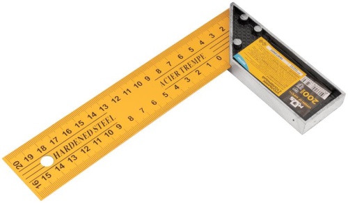 Угольник столярный, двусторонняя шкала 200 мм | код 19371М | FIT Угольник столярный, двусторонняя шкала 200 мм | код 19371М | FIT