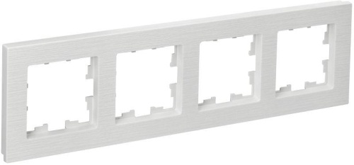 Рамка 4-м BRITE РУ-4-Бр бел. рифленый | код BR-M42-51-K01 | IEK