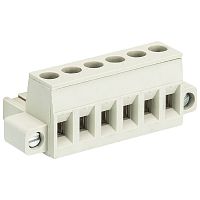 Розеточный разъем, прямой, на кабель, с монтажными фланцами, шаг 5,00 мм, 6 полюсов, номинальное сечение: 2,5 мм кв., винтовая фиксация провода, 400V, 12А, с маркировкой, цвет: серый, серия 8113 F | код 25.322.0653.0 | Wieland