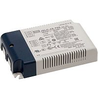 Источник питания AC-DC, 45Вт, вход 90…295В AC, 47…63Гц/125…417В DC, ККМ, выход 54…90В/500мА, изоляция 3750В AC, в кожухе 120х75х25, -20…+80С (корпус), димминг 0...10 В/ШИМ, доп. выход 12В/50 мА | код IDLC-45A-500 | MeanWell