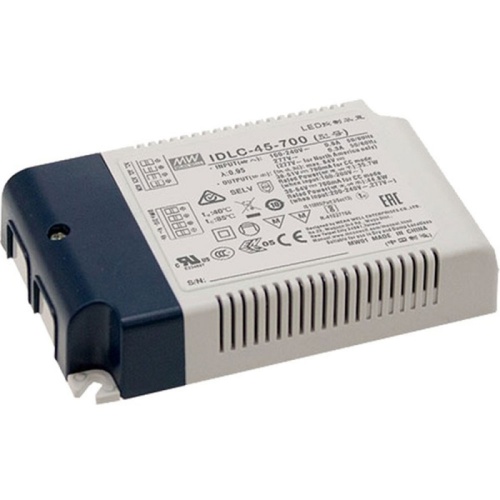 Источник питания AC-DC, 45Вт, вход 90…295В AC, 47…63Гц/125…417В DC, ККМ, выход 54…90В/500мА, изоляция 3750В AC, в кожухе 120х75х25, -20…+80С (корпус), димминг 0...10 В/ШИМ, доп. выход 12В/50 мА | код IDLC-45A-500 | MeanWell Источник питания AC-DC, 45Вт, вход 90…295В AC, 47…63Гц/125…417В DC, ККМ, выход 54…90В/500мА, изоляция 3750В AC, в кожухе 120х75х25, -20…+80С (корпус), димминг 0...10 В/ШИМ, доп. выход 12В/50 мА | код IDLC-45A-500 | MeanWell