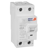Выключатель дифференциального тока (УЗО) без защиты от сверхтоков 2П 40А 30мА A 4,5кА OptiDin DM63-2240-A-4,5-УХЛ4 | код 343913 | КЭАЗ