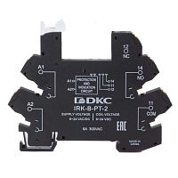 Колодка ультратонкая для реле серии RIS, вх. напр. 6-24V AC/DC, push-in клеммы | код IRK-B-PT-2 | DKC