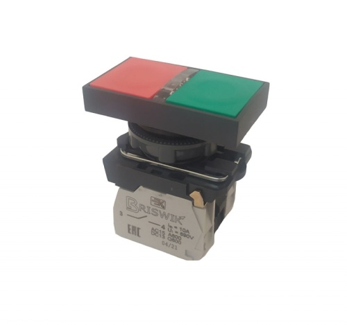 Выключатель Briswik КМЕ 8120м -Л 24В зел-красн IP40 УХЛ3 10А 2но+0нз | код aB-GB-0Ai-3622 | Briswik