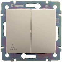 VALENA Переключатель двухклавишный на 2 направления 10A IP44 слоновая кость | код 774198 | Legrand