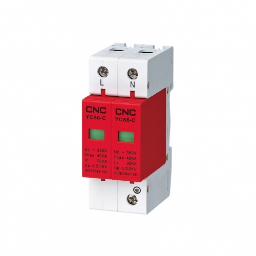 Устройство защиты от импульсных перенапряжений YCS6-C 2P 15—30KA 18мм белый 385В | код A033848 | CNC Устройство защиты от импульсных перенапряжений YCS6-C 2P 15—30KA 18мм белый 385В | код A033848 | CNC