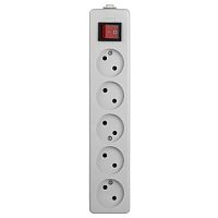 Колодка 5гн, без зазeмл, с выкл (10/40/960) K-5s | код Б0003481 | ЭРА